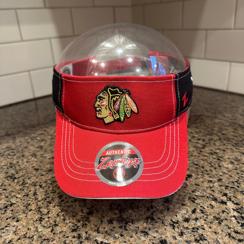 Chicago Blackhawks Zephyr NHL Visor Hat Unisex Adjustable Red Cotton New